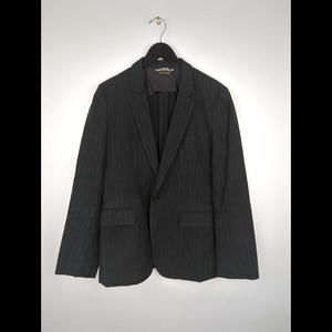 [SOLD] COMME DES GARCONS Sz S Black Gray Cotton Pinstripe Blazer Jacket Japan